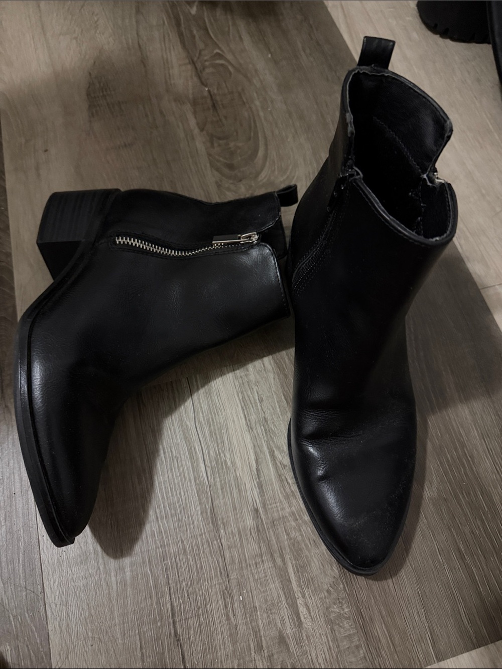 Classic Black Ankle Boots with Side Zip - Women